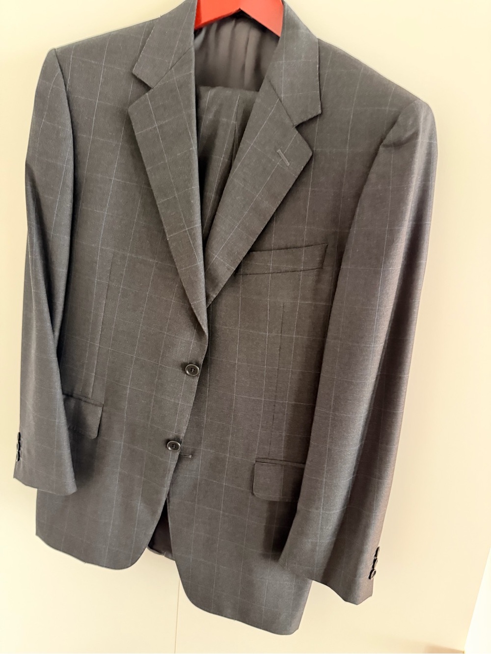 Canali Charcoal Gray Windowpane Full Suit